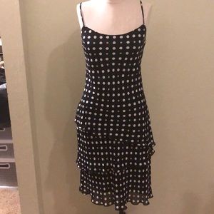 Lily polka Dot spaghetti strap ruffled dress EUC